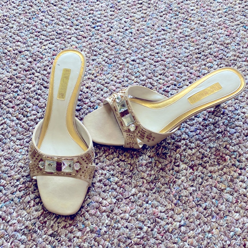 Ann Marino heeled sandals/slides with jewels